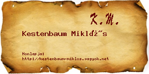 Kestenbaum Miklós névjegykártya